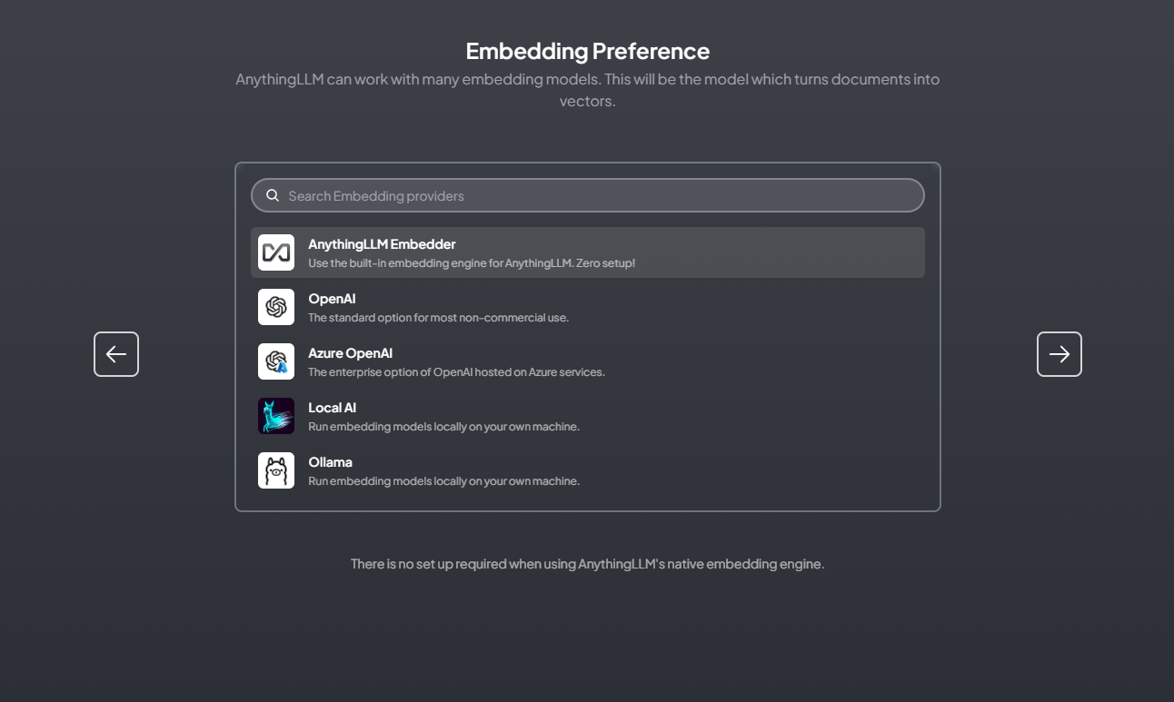 anythingllm embedding preference