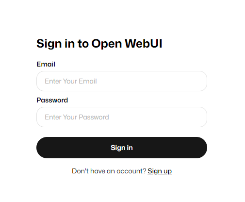 open-webui sign in